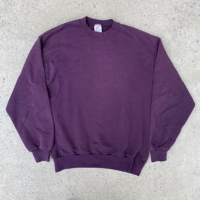 Vintage 1990s Purple Blank Jerzees Crewneck Sweatshirt