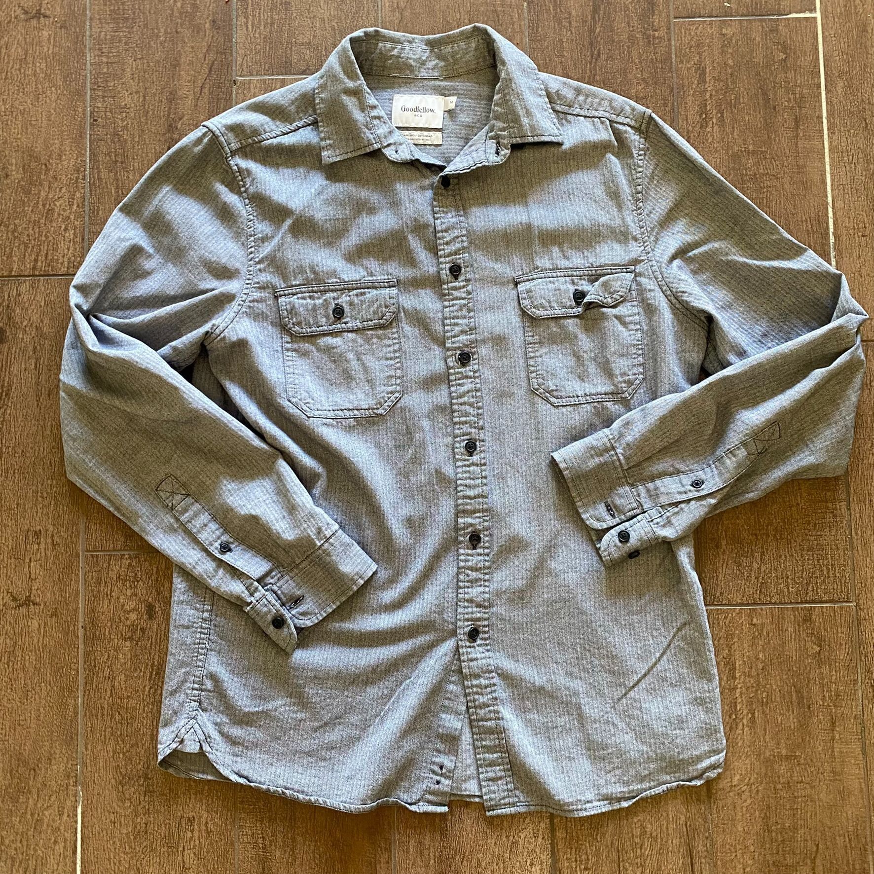 Vintage Goodfellow Herringbone Gray Shirt