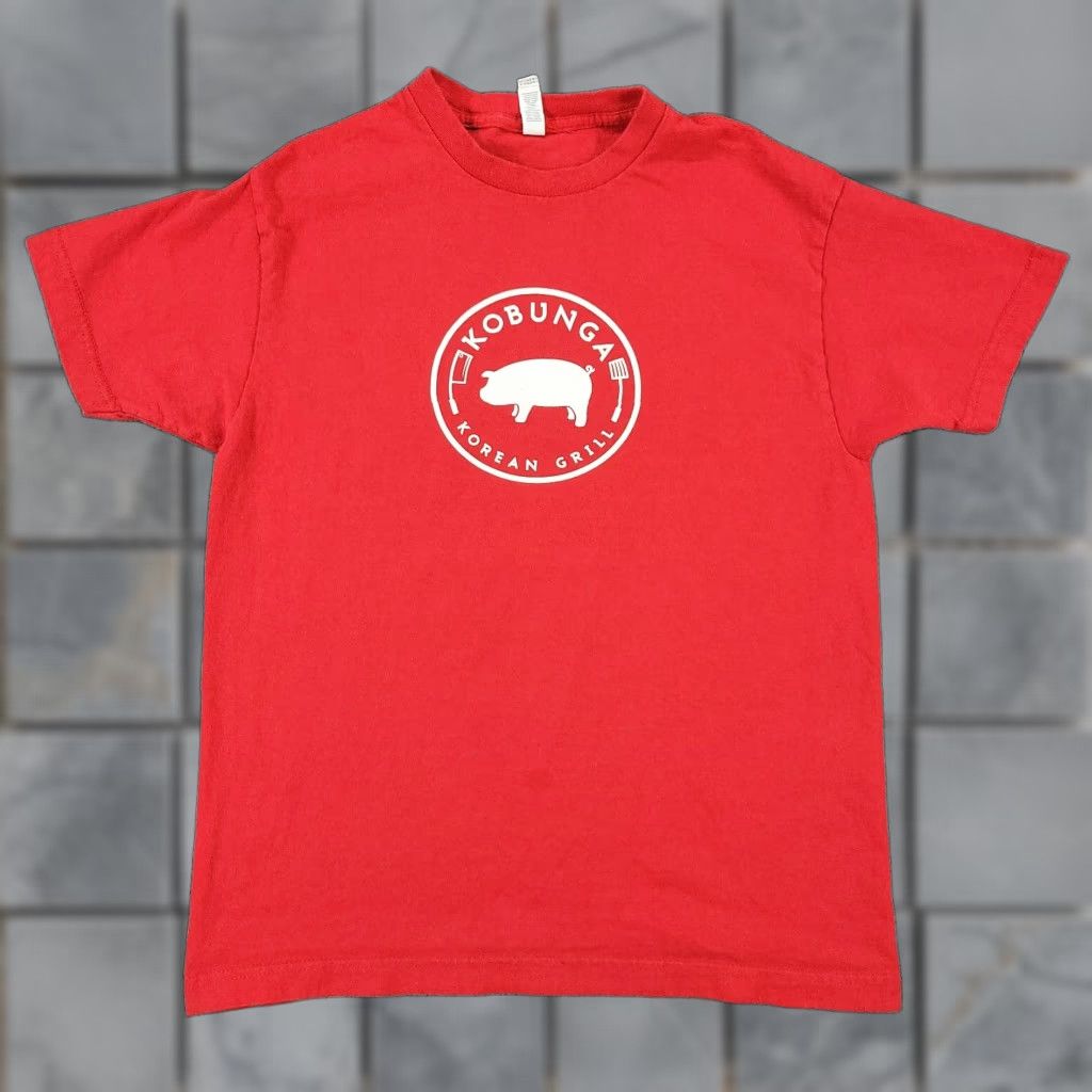 Vintage Kobunga Korean Grill Graphic Tee Shirt Men S Medium Red Crew Neck Short Sleeve Hoodie, Sweatshirt | FlexRushtees.com
