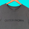 Vintage Outerknown Shirt Mens Medium Pullover Tee Charcoal Black Crew Neck Cotton Knit Lo Hoodie, Sweatshirt