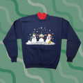 Vintage Pleasant Shade Snowman Winter Crewneck Sweater M Adult Blue Cotton Blend 50 50 Chris T-Shirts, Hoodie, Sweatshirt