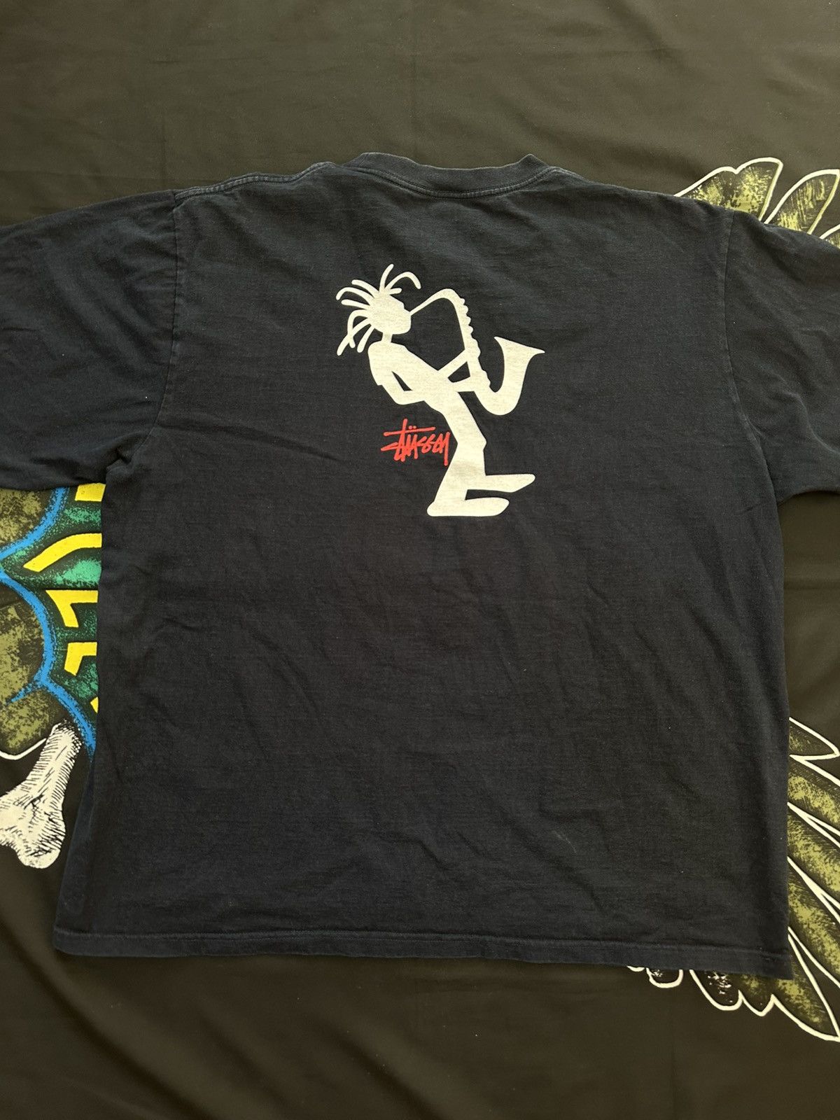 Vintage Rare Stussy T Shirt Saxophone 90 S Hoodie, Sweatshirt | FlexRushtees.com
