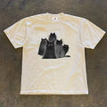 Japanese Brand Vibe White Washed Casual Vintage T Shirt With Cat Pattern Hoodie, Sweatshirt | FlexRushtees.com