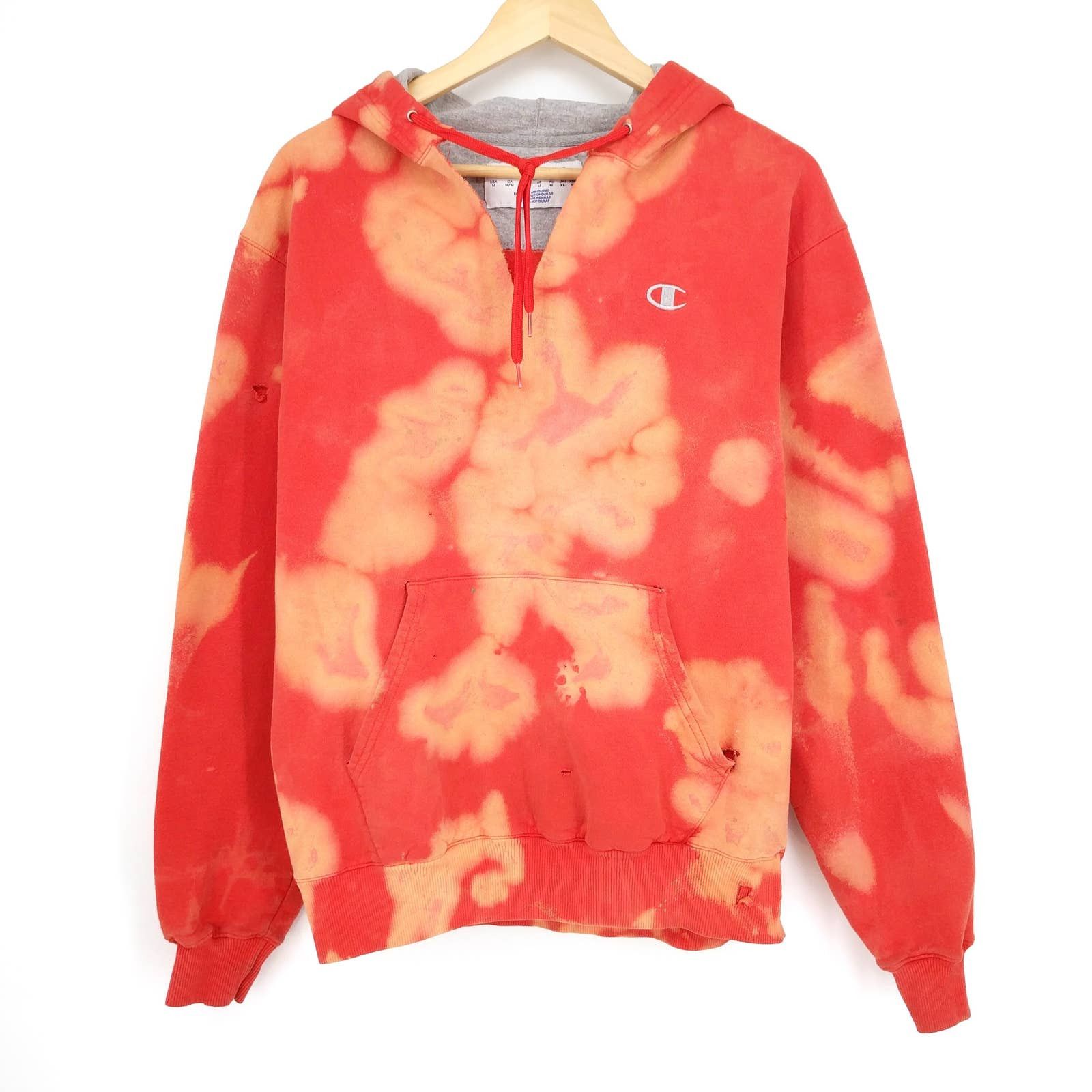 Vintage Champion Custom Reworked Distressed Hoodie Sweatshirt M T-Shirts | FlexRushtees.com