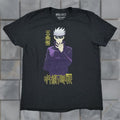 Vintage Jujutsu Kaisen Graphic Tee Men Large Black Satoru Gojo Anime Short Sleeve Crew Neck T Shirt