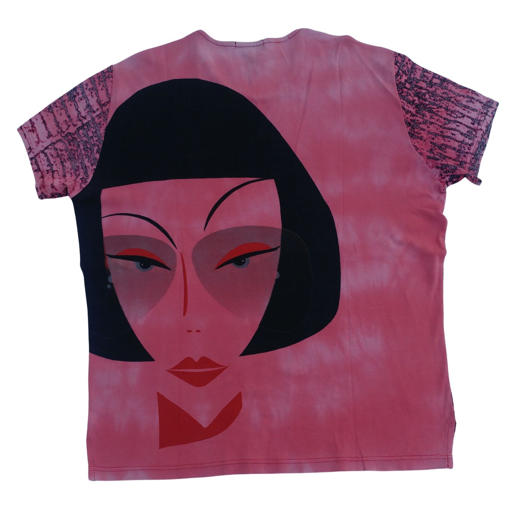 Custo Barcelona Tie Dye T Shirt With Huge Female Print