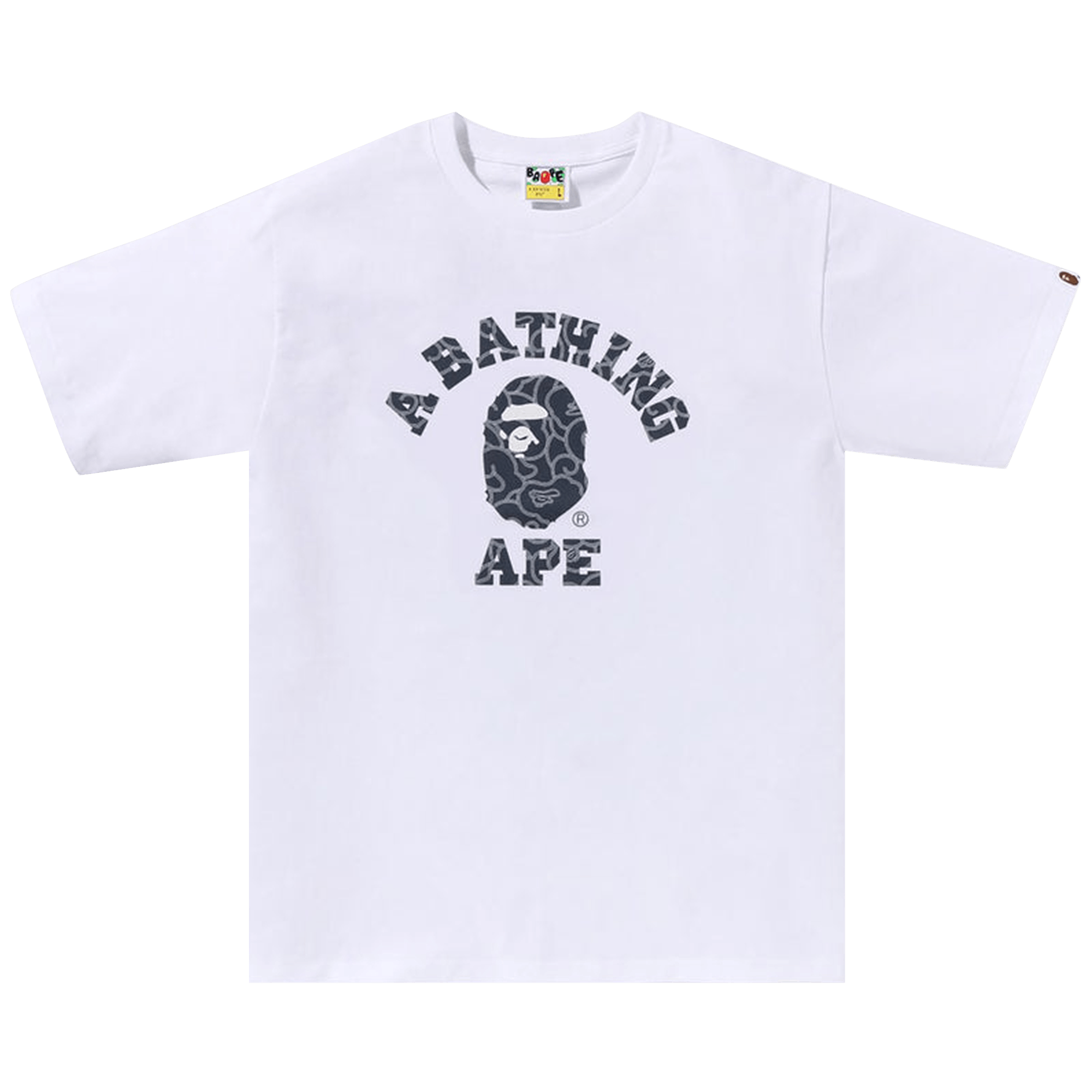 Bape Japanese Cloud Camo College Tee White Hoodie, Sweatshirt | FlexRushtees.com