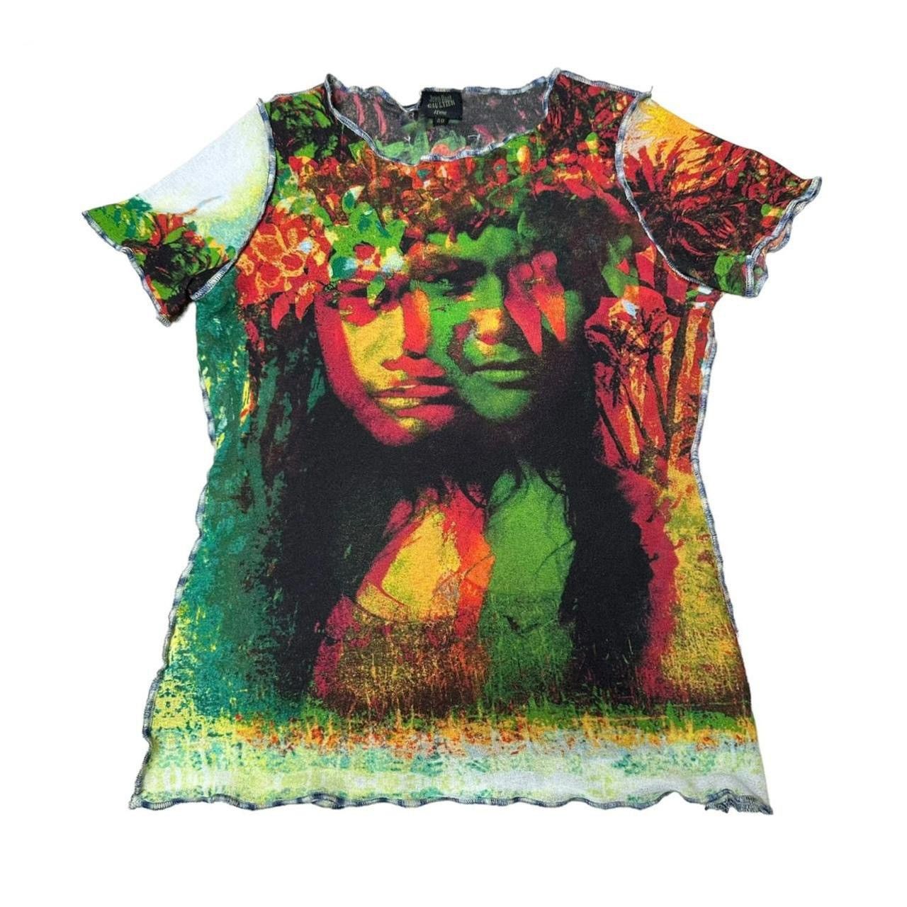 Paul Gaultier Jean Paul Gaultier Psychedelic Faces Mesh Top