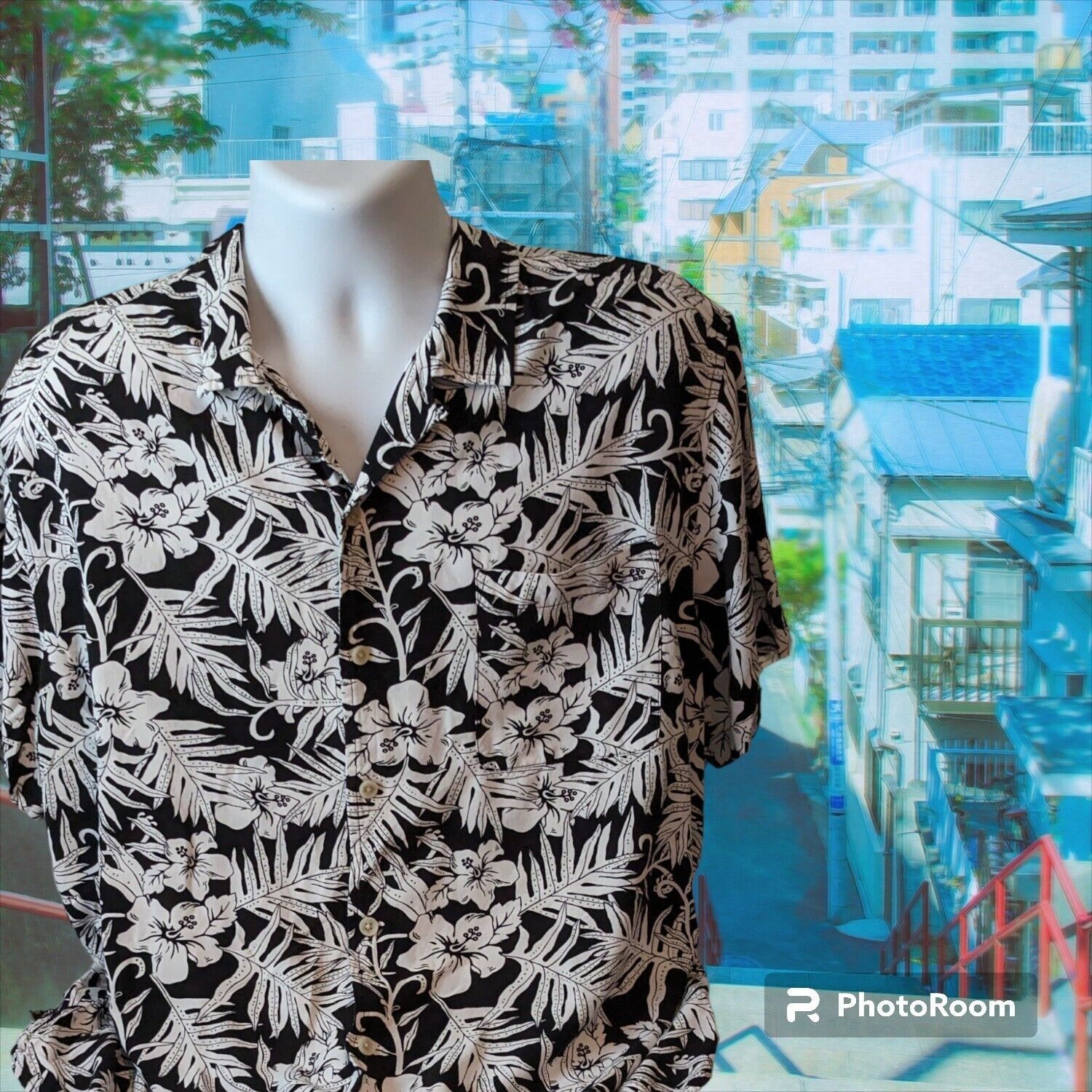 Other Goodfellow Co Hawaiian Aloha Floral Shirt Rayon Xxl Black