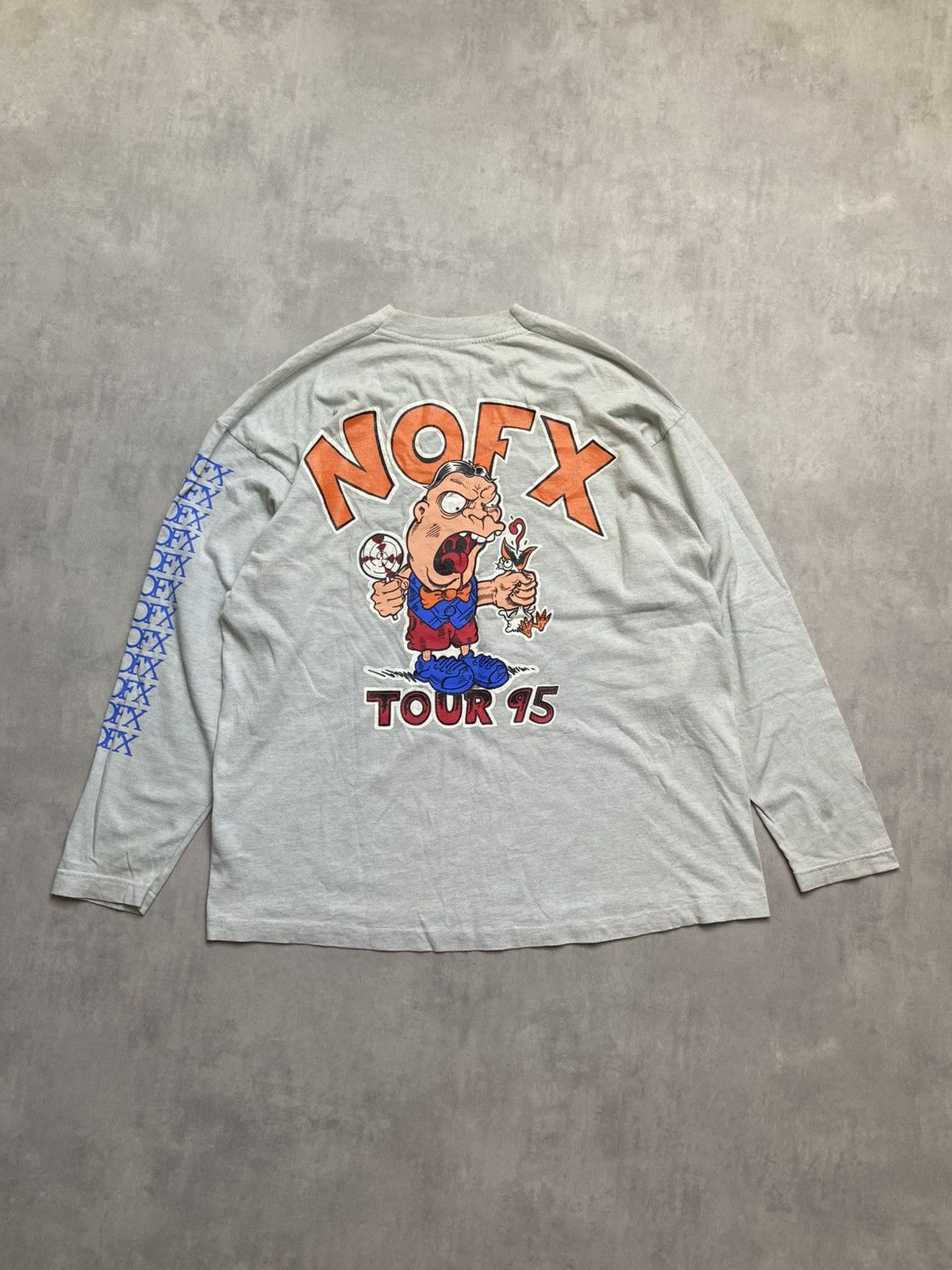 Band Tees 1995 Tour Nofx Tee Longsleeve Grey Screen Stars