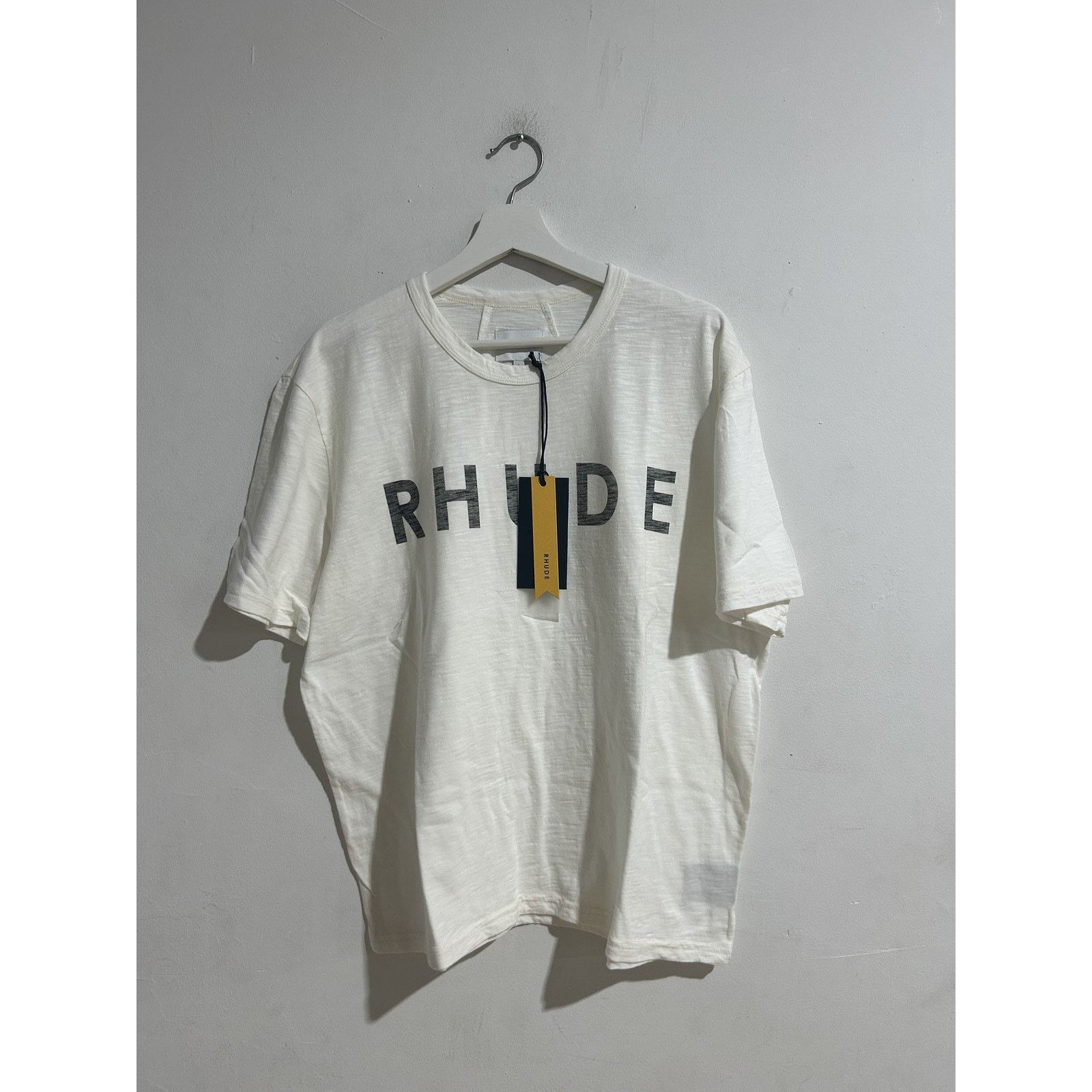 Rhude Logo Slub White Tee Size Xs New Hoodie, Sweatshirt | FlexRushtees.com