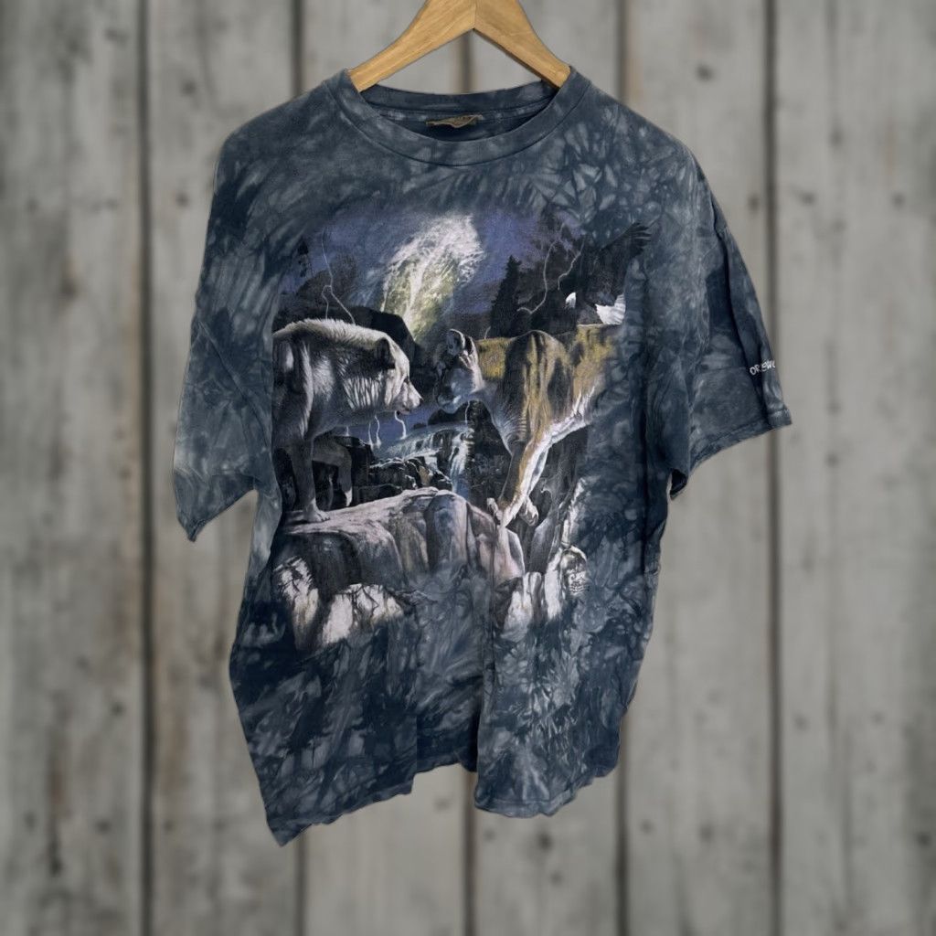 Mountain Vintage The Mountain T Shirt Men Xl Multicolor 90s Wolf Lion Redwood California