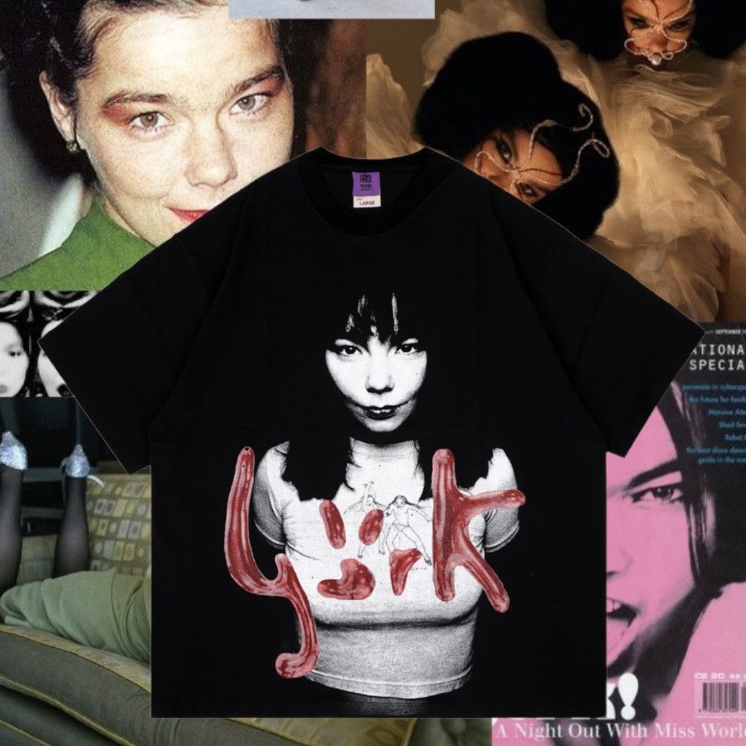 Japanese Brand Bjork Bjork Close Up Big Face Modern Bootleg Tee Hoodie, Sweatshirt | FlexRushtees.com