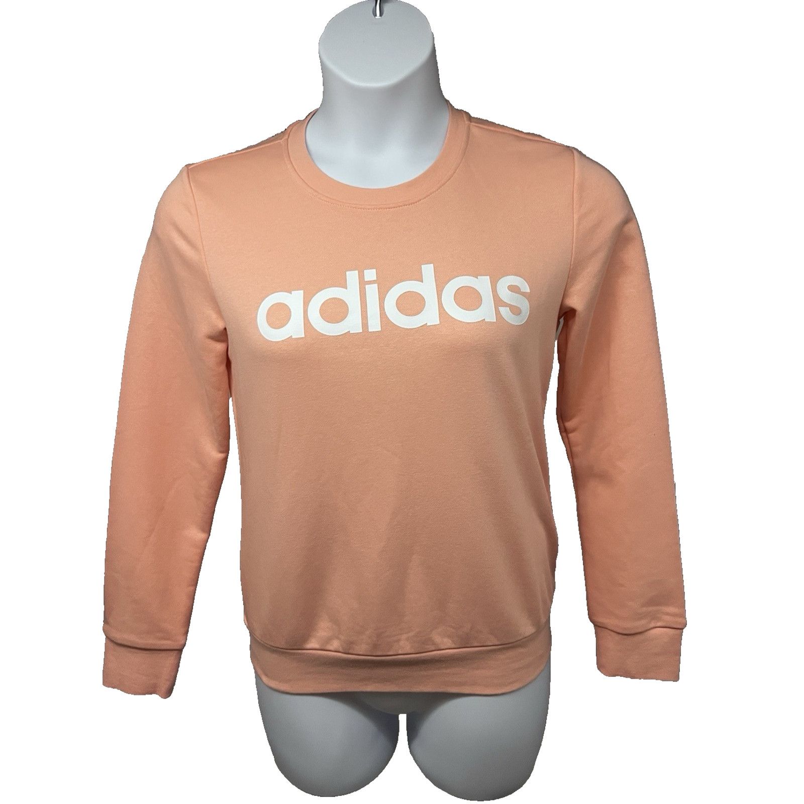 Adidas Spell Out Peach Pullover Graphic Sweatshirt Small New
