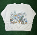 Vintage 80s 90s Christmas Snowman Winter Sweatshirt Crewneck T-Shirts, Hoodie | FlexRushtees.com