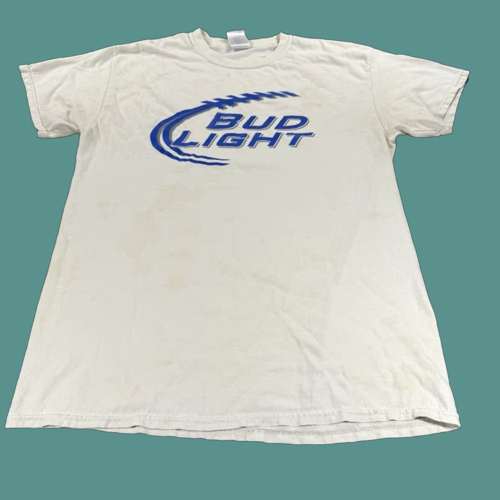 Gildan Vintage Bud Light Beer T Shirt Adult M S White Faded Thrashed Party Liquor Bar Shirt Mens Hoodie, Sweatshirt