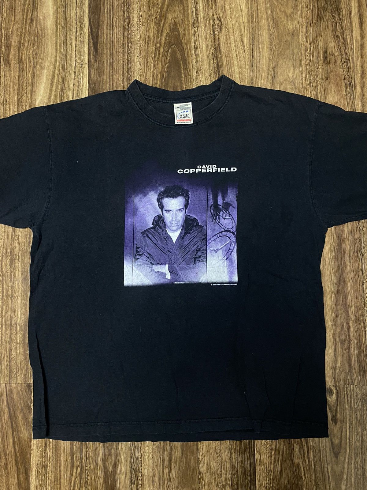 Vintage Screen Stars David Coooerfield Black Shirt Size Xxl