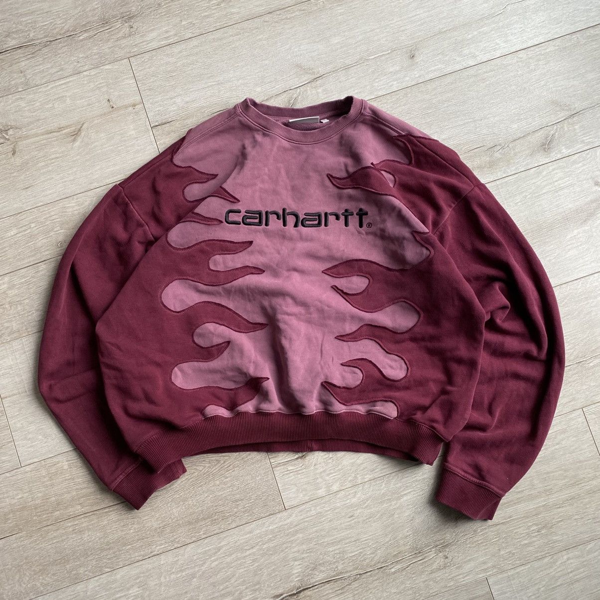 Reworked Carhartt Flame Custom Hoodie T-Shirts, Sweatshirt | FlexRushtees.com
