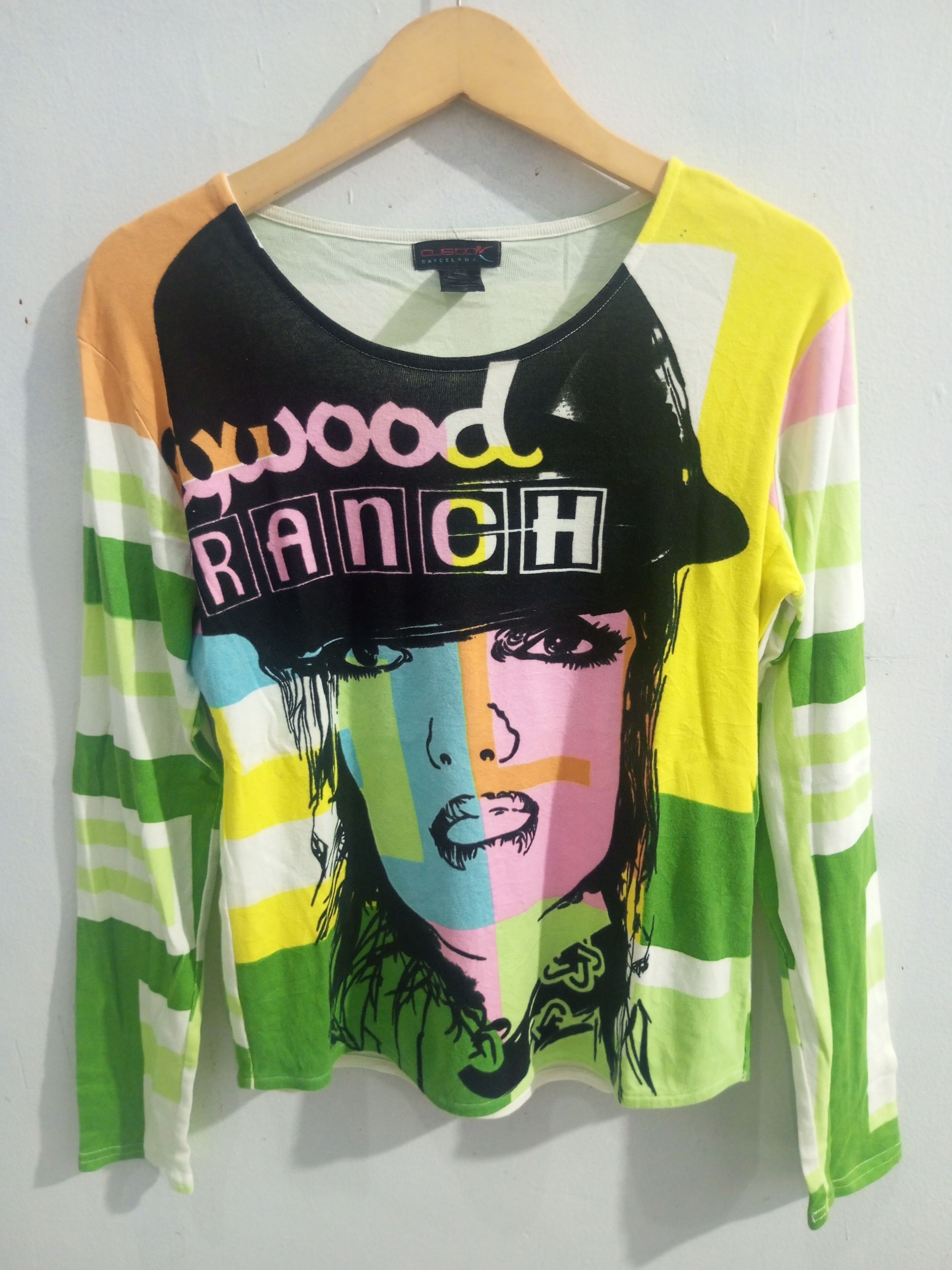 Vintage Custo Barcelona Fullprint Long Sleeve Tee
