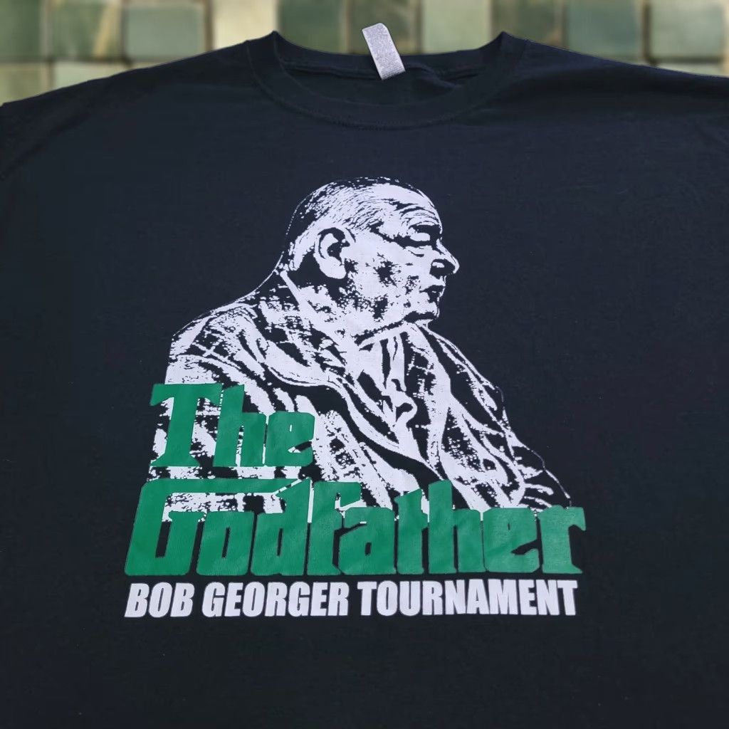 Jerzees Vintage Bob Georger The Godfather Wrestling Tournament T Shirt Men Large Black Graphic Tee