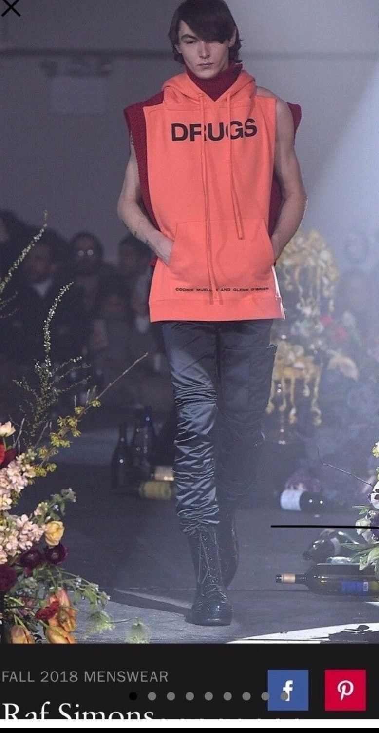 Raf Simons Runway Fall 2018 Drugs Front Sweatshirt Panel