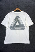 Palace Distressed Off White Tee Big Logo Hoodie, Sweatshirt | FlexRushtees.com