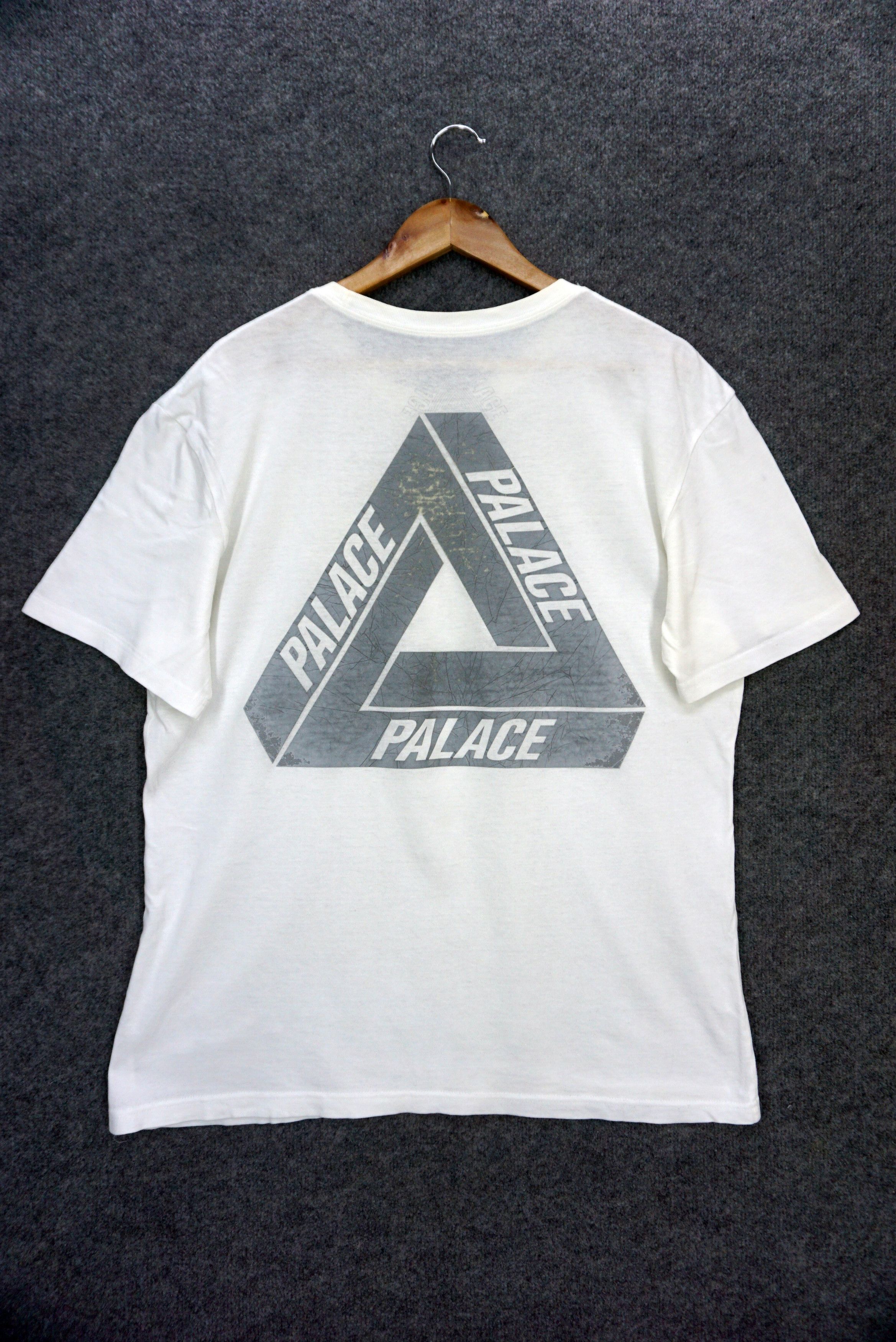 Palace Distressed Off White Tee Big Logo Hoodie, Sweatshirt | FlexRushtees.com