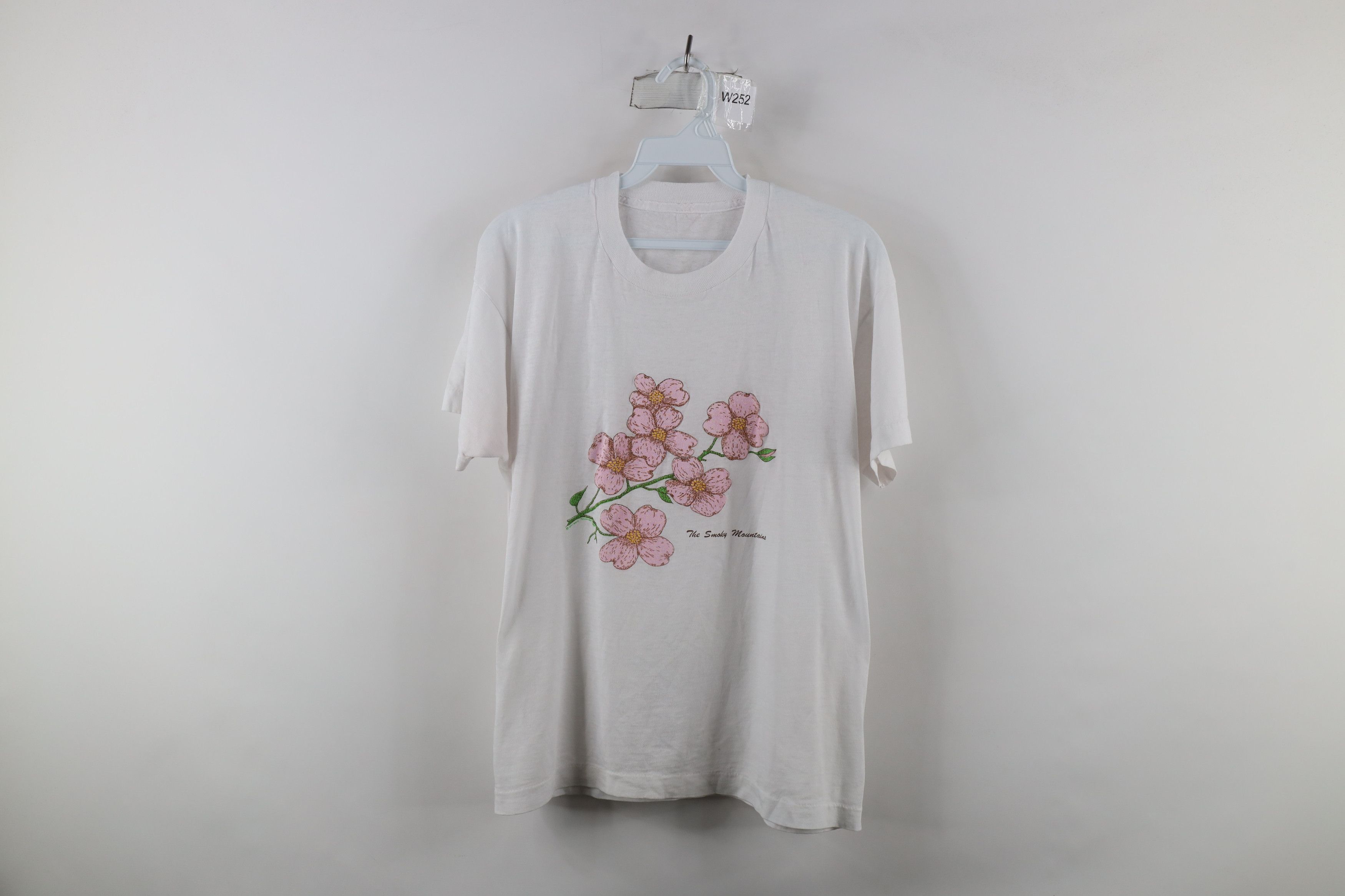 Vintage 80s Flower The Smoky Mountains T Shirt White Usa