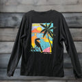 Soda Scotch Soda Tropical Graphic Long Sleeve T Shirt Mens M Black Crewneck Cotton