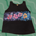 Vintage Hobie Tank Top Shirt L Black Hibiscus Beach 90s Mens Surf Tropical Hibiscus Tops