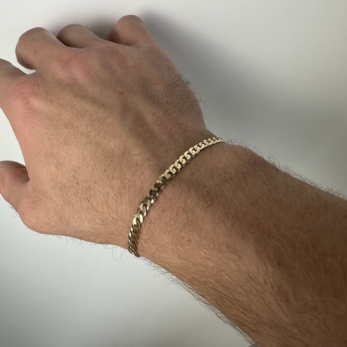 Jewelry Gold Bracelet 14k Gold Vermeil Cuban Bracelet 4mm 8 Inches