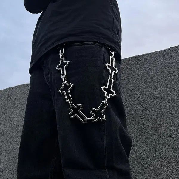 Jewelry Silver Cross Link Metal Chains Men S Accessory Chains