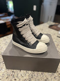 Rick Owens Black And Milk Jumbo Lace Ramones