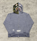 Bape Shark Gray Heather Full Zip Hoodie