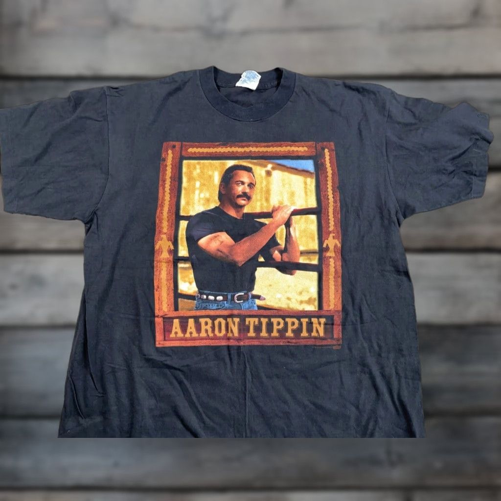 Vintage 1995 Winterland Aaron Tippin T Shirt Adult Xl Black Retro Music Graphic Tee Men Hoodie, Sweatshirt | FlexRushtees.com