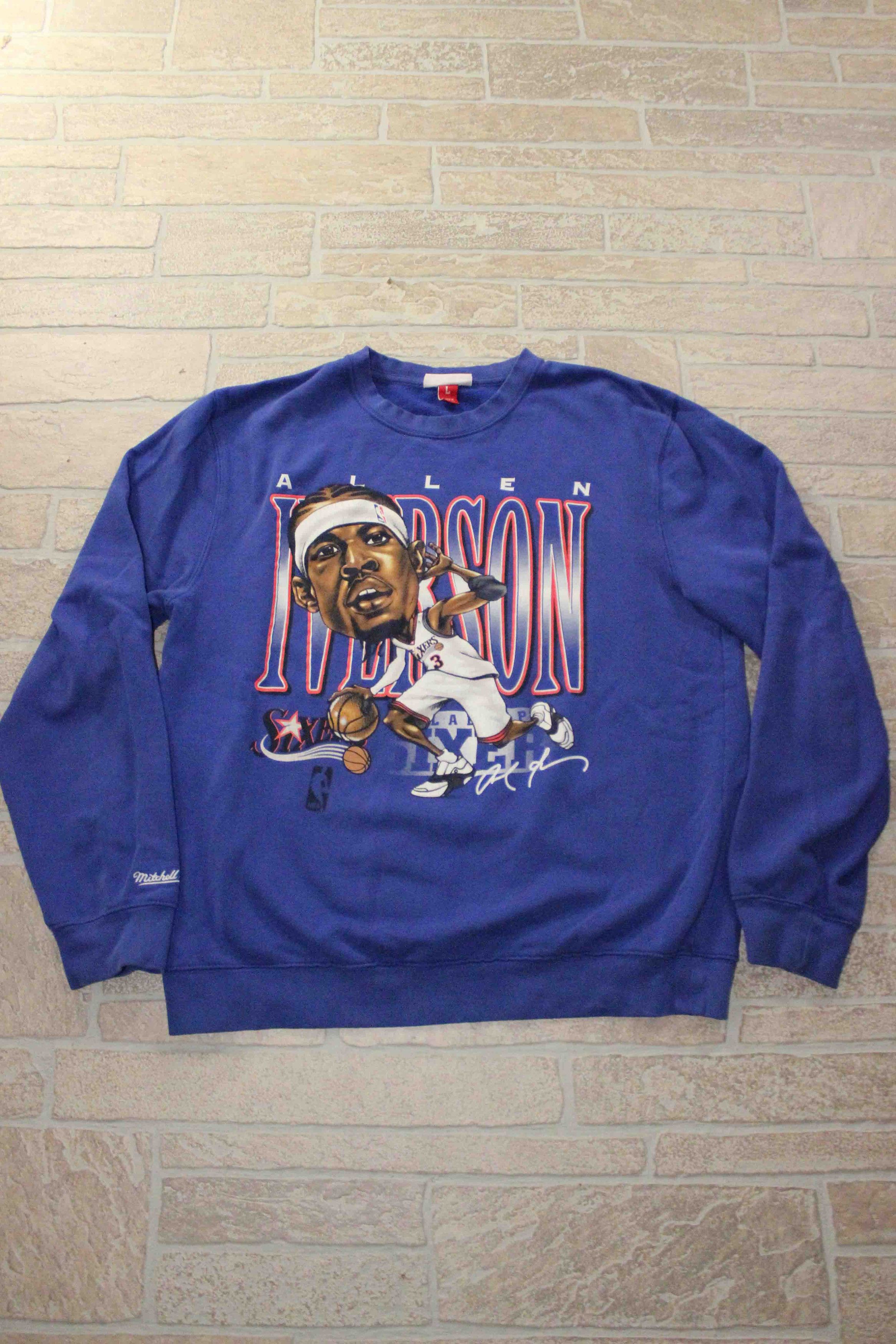 Mitchell Ness Allen Iverson Caricature Nba Pullover Crewneck Sweater