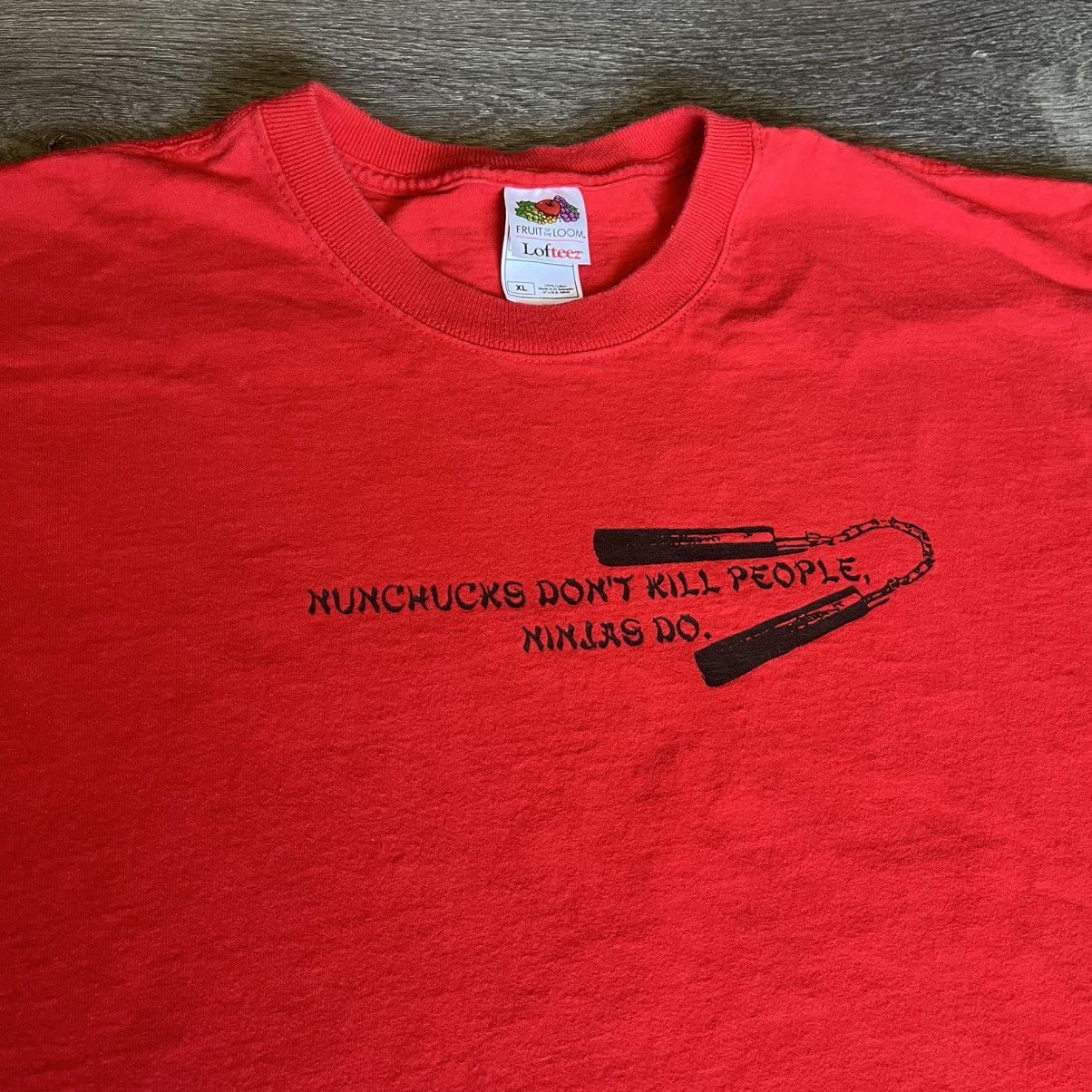 Vintage 2000s Nunchucks Dont Kill People Ninjas Do Humor Tee Hoodie, Sweatshirt | FlexRushtees.com