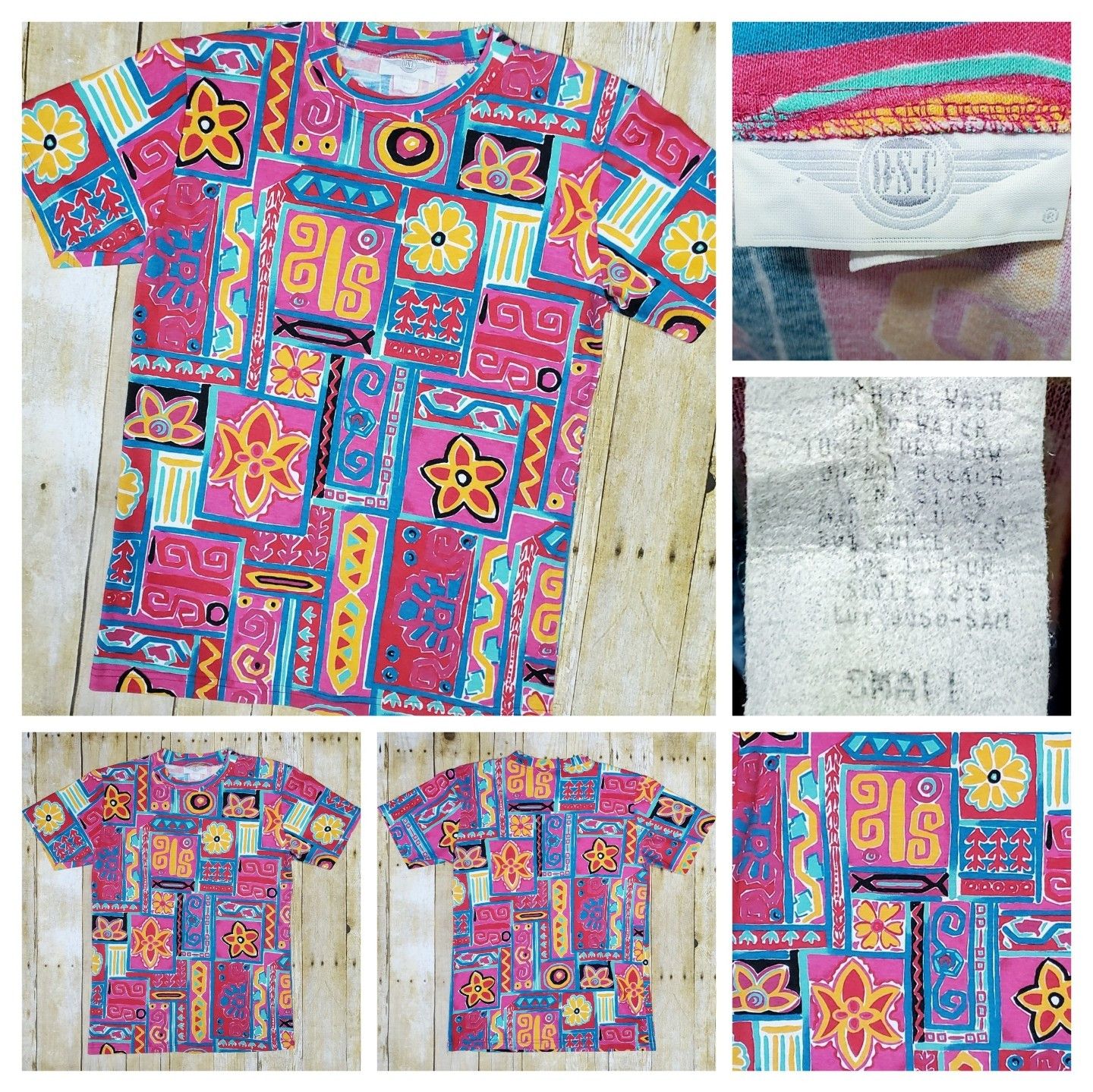 Vintage Tribal Aop Aztec Tee Colorful Early 90s Southwest