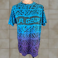 La Gear Vintage Usa La Gear Shirt Xl 1980s Blue Purple All Over Print Aztec T Shirt Men