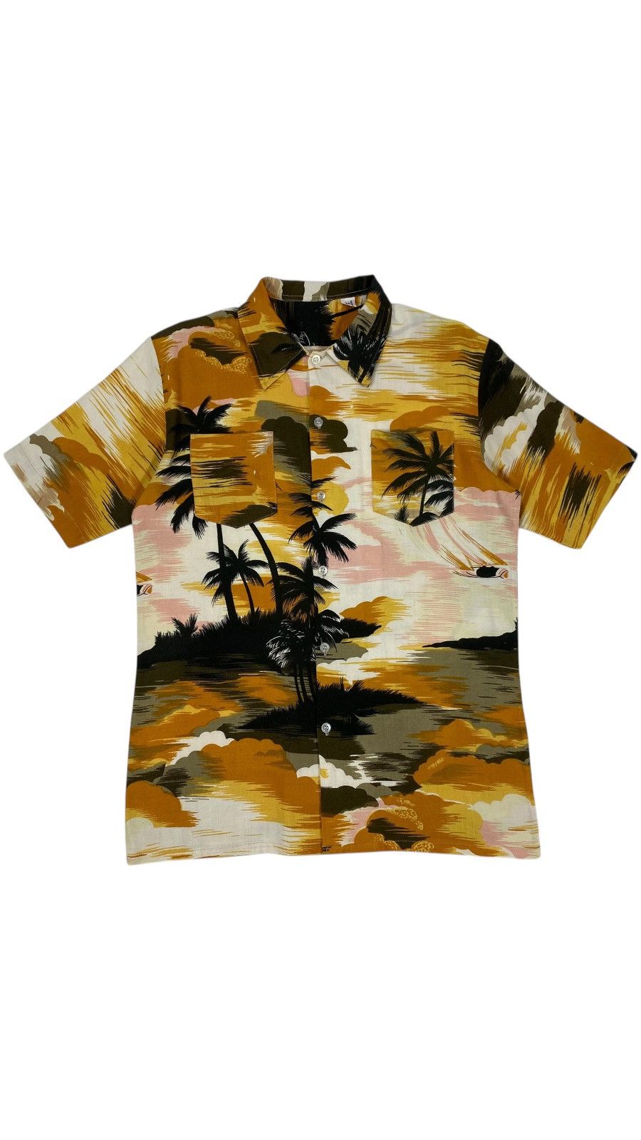 Vintage 70s 80s Hawaiian Party Palms Beach Shirt