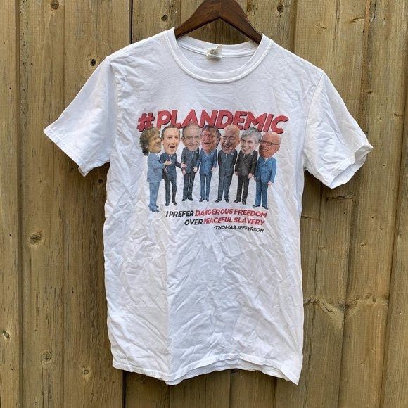 Gildan Plandemic Covid 19 Funny Graphic T Shirt Medium Hoodie, Sweatshirt | FlexRushtees.com