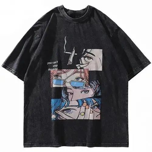 Japanese Brand Anime Eyes Black Printed T Shirt Tee Short Sleeve Hoodie, Sweatshirt | FlexRushtees.com