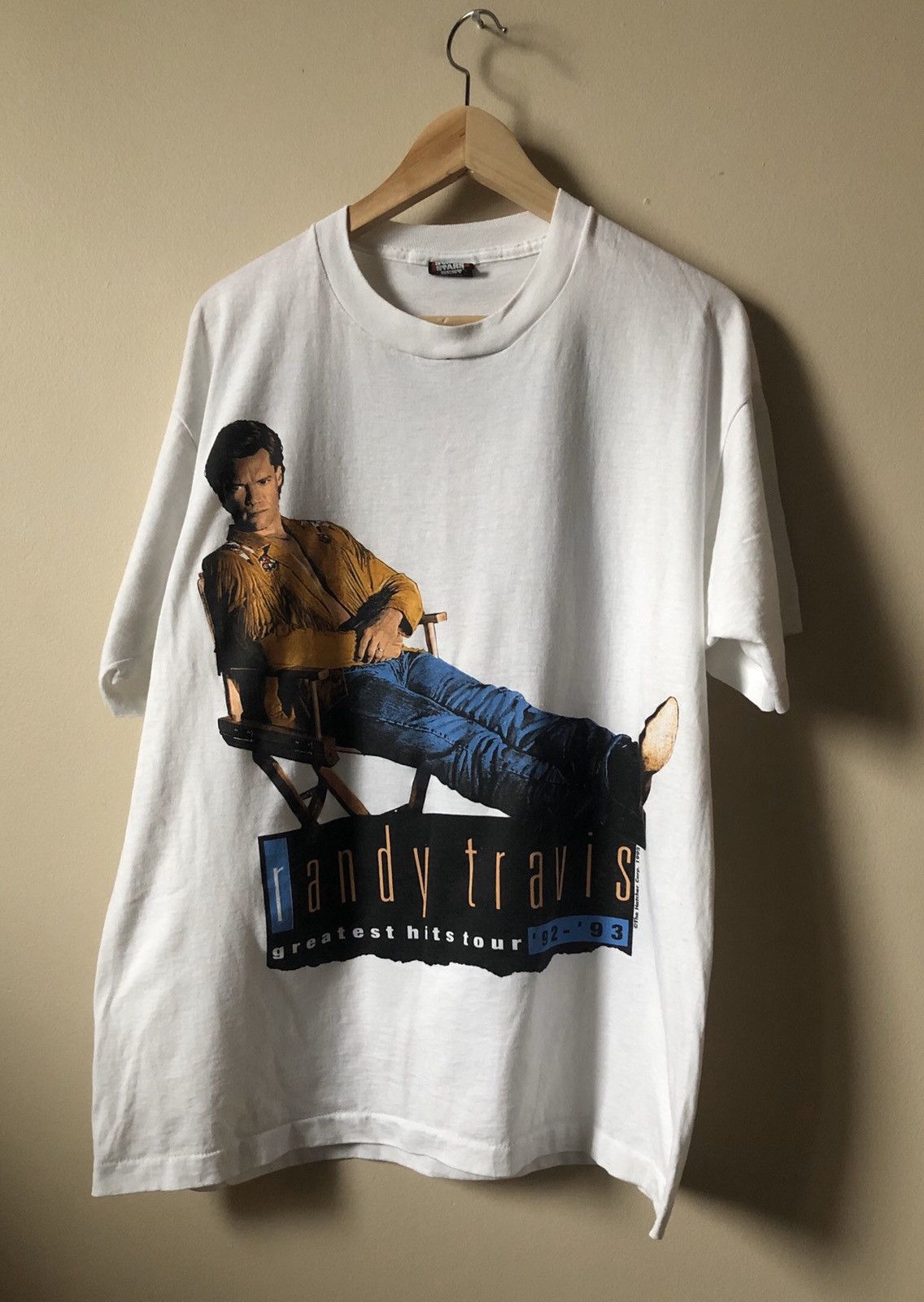 Vintage Randy Travis Double Sided 92 93 Tour Shirt Screen Stars Xl