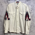 Vintage Roper Border Aztec Western Shirt Mens Large