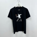 Vintage 00s Banksy Bush Thrower Rage The Flower Art Tee Y2k