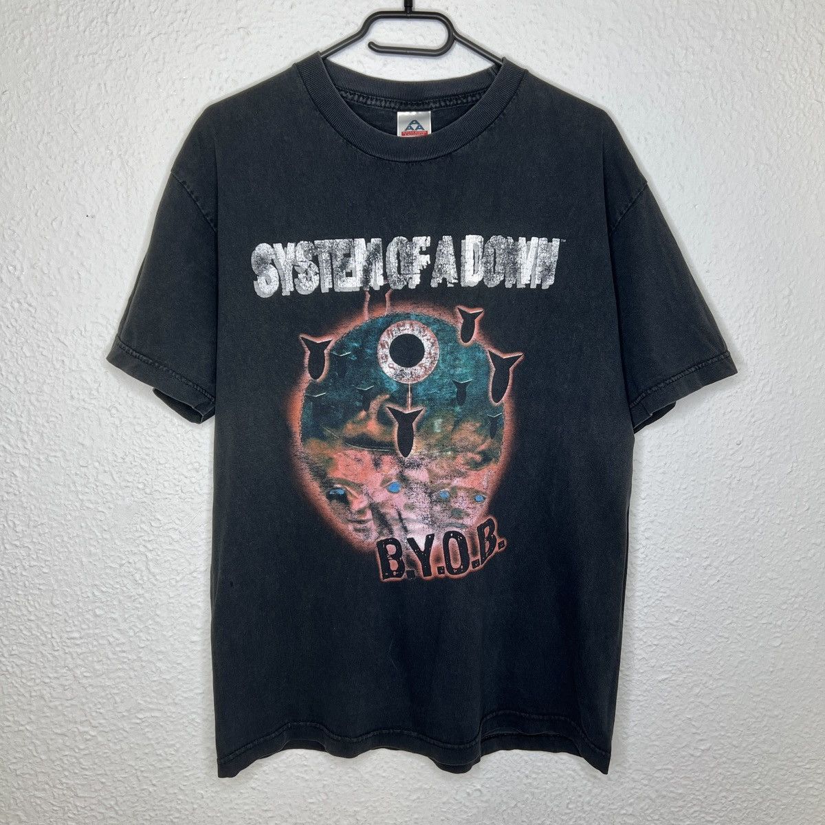 Band Tees Rare Print System Of A Down Vintage Band Tee Byob Soad Rock Hoodie, Sweatshirt | FlexRushtees.com