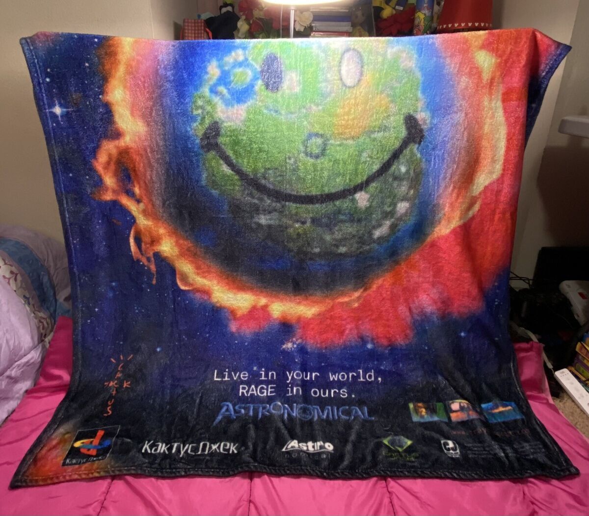 Scott Travis Scott Cactus Jack Fortnite World Plush Blanket 50x60