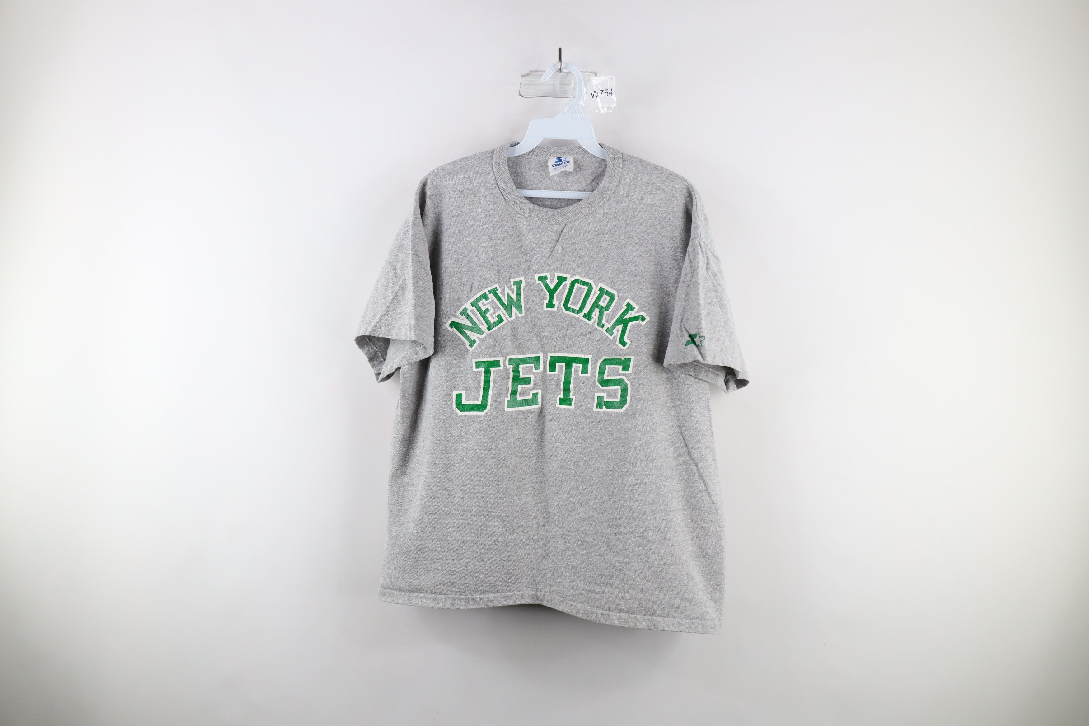 Vintage 90s Starter New York Jets Football T Shirt Gray Usa