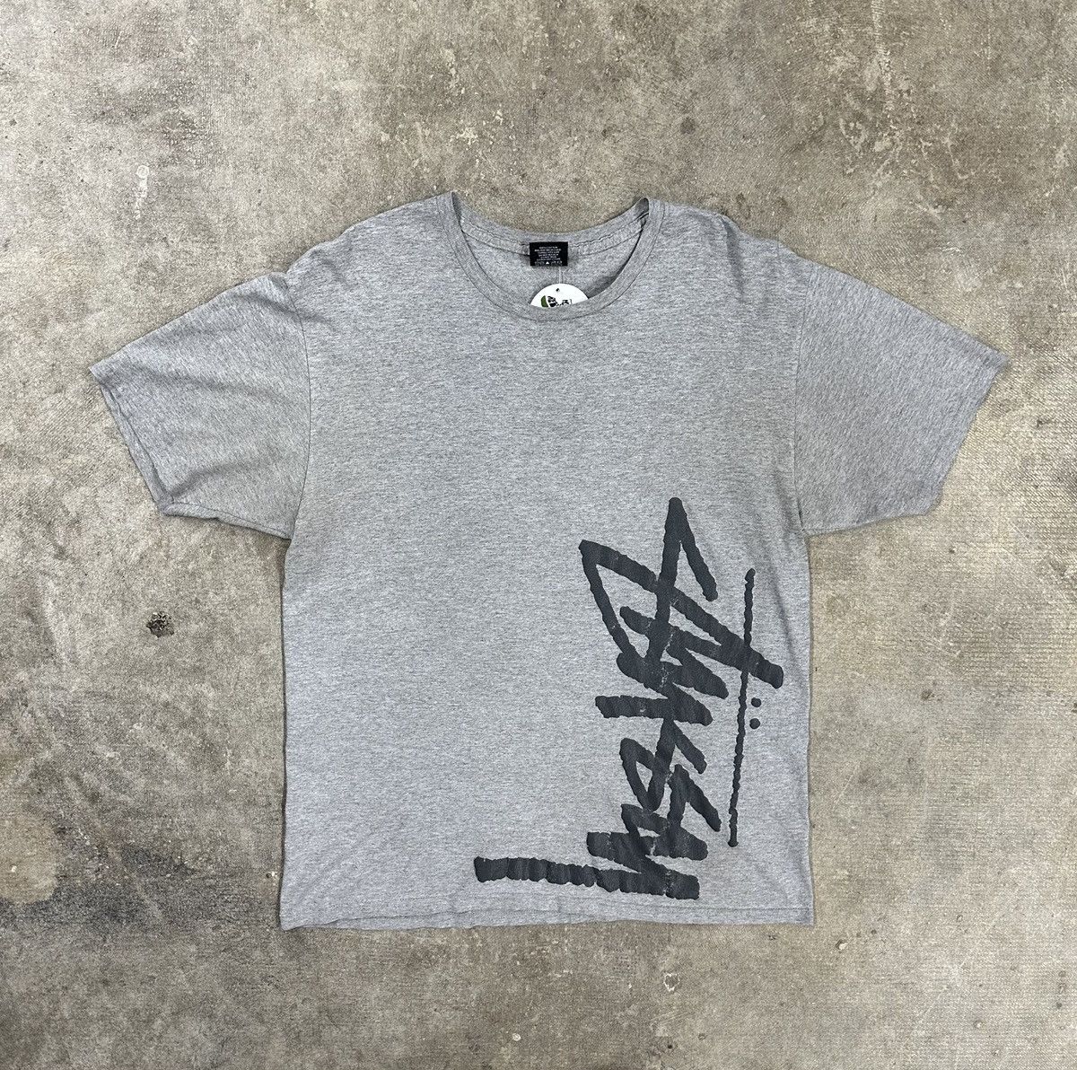 Crazy Y2k Stussy Script Tribal Logo T Shirt