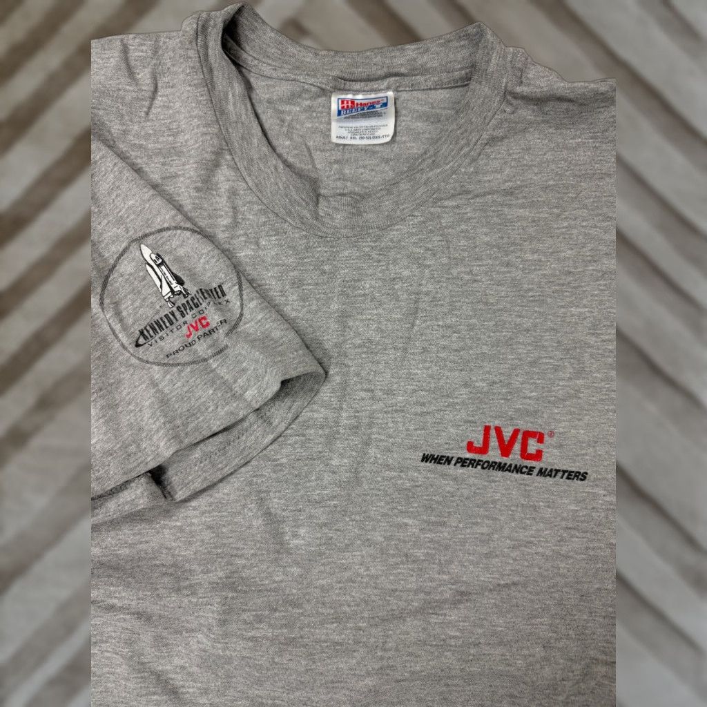 Hanes Vintage Jvc Promo T Shirt Kennedy Space Center Logo Hanes Shirt 2xl Gray Mens 90s Space Dad Gr Hoodie, Sweatshirt